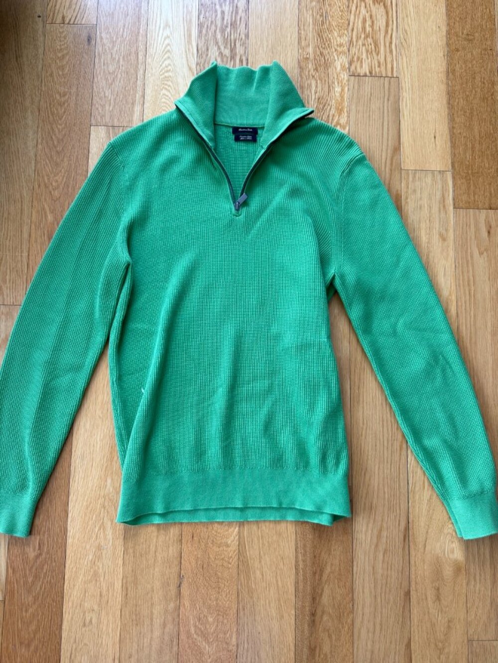 Massimo Dutti green knit zip sweater (new with tags)